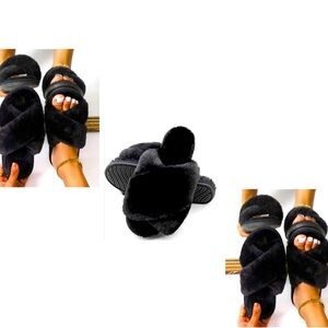 FamiPort Cross Band Slippers Women Color Black M 7-85